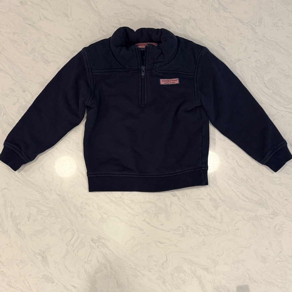 Vineyard Vines Kids Dark Blue Quarter-Zip Sweatshirt